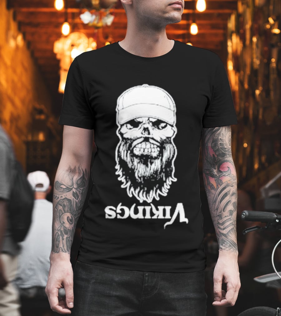 Luke Combs Vikings Tour Skull Beard Hat T-Shirt