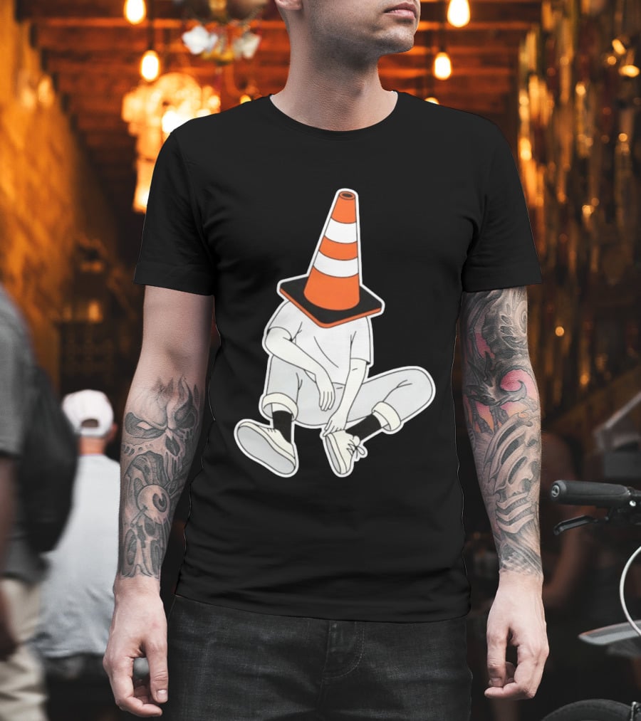Under Construction Introvert Mode Traffic Cone Head Silent Reflection T-Shirt