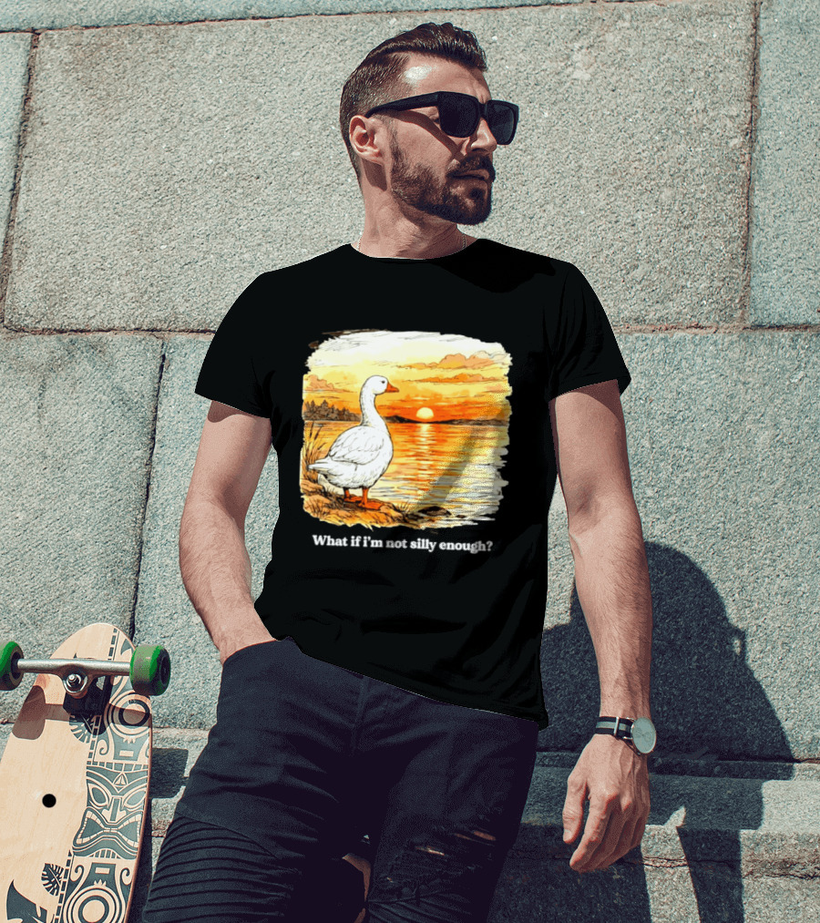 What If I'm Not Silly Enough Goose Sunset Scene Landscape T-Shirt