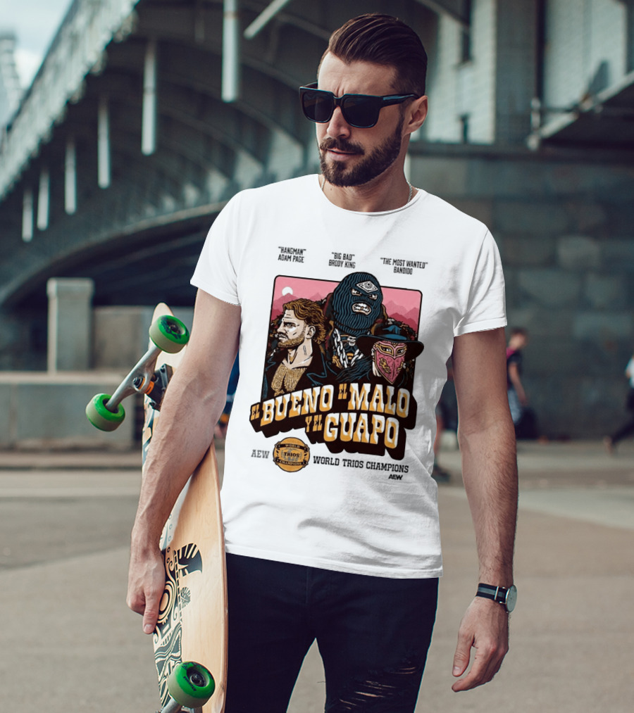 AEW El Bueno El Malo Y El Guapo World Trios Champions T-Shirt