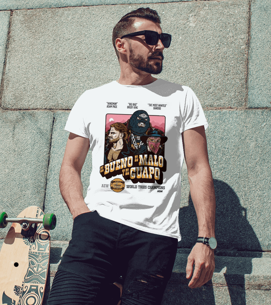 AEW El Bueno El Malo Y El Guapo World Trios Champions T-Shirt