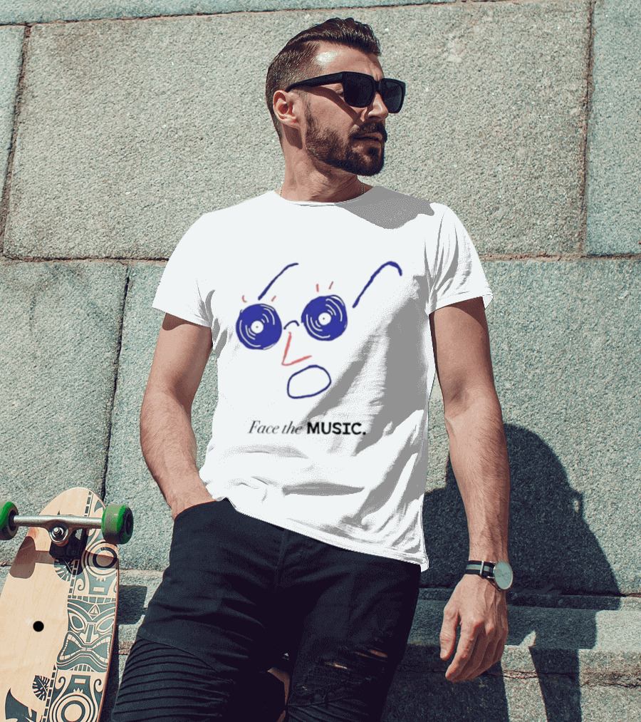 Face The Music Vinyl Record Audiophile Minimalist T-Shirt