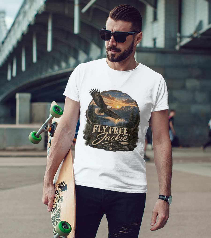 Fly Free Jackie Eagle Soaring Big Bear California Sunset T-Shirt