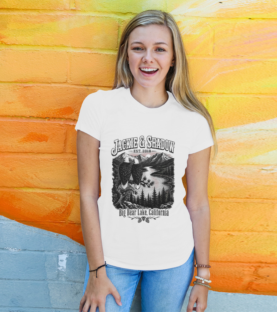 Jackie And Shadow Est 2018 Big Bear Lake California Mountain Scene T-Shirt