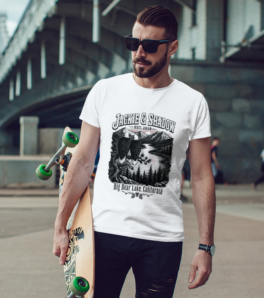 Jackie And Shadow Est 2018 Big Bear Lake California Mountain Scene T-Shirt