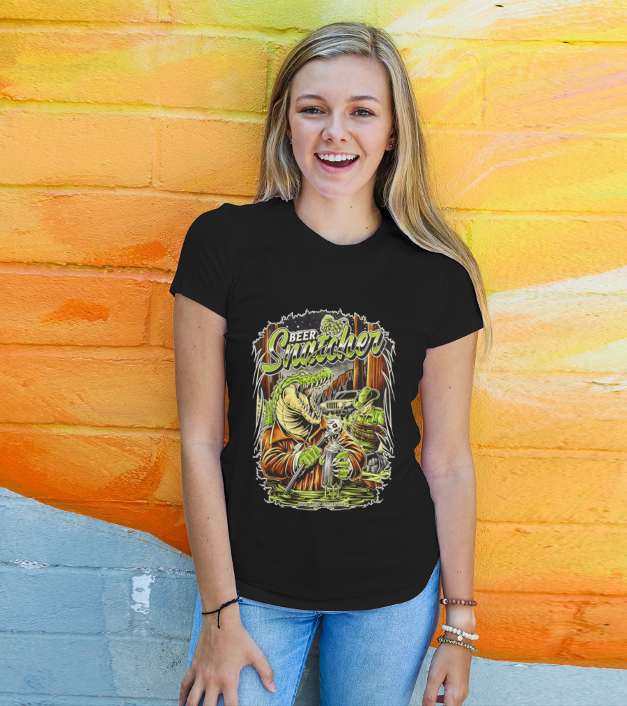 Beer Snatcher Alligator One Last Good Beer Hunter Scene T-Shirt