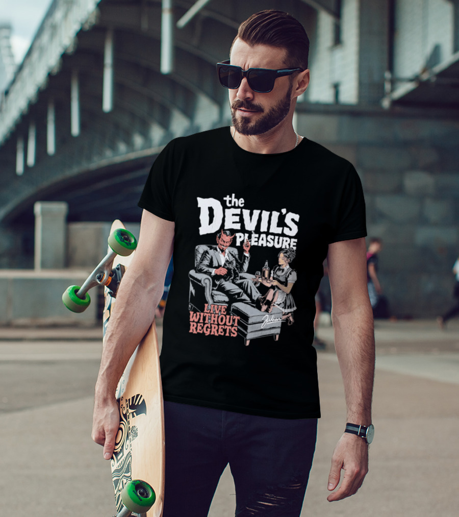 The Devil's Pleasure Live Without Regrets Vintage Lounge Scene T-Shirt