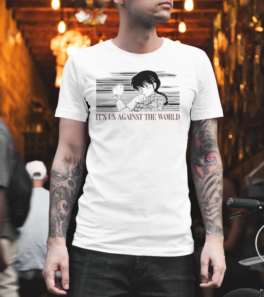 Ranma Saotome It's Us Against The World Anime Iconic Manga T-Shirt