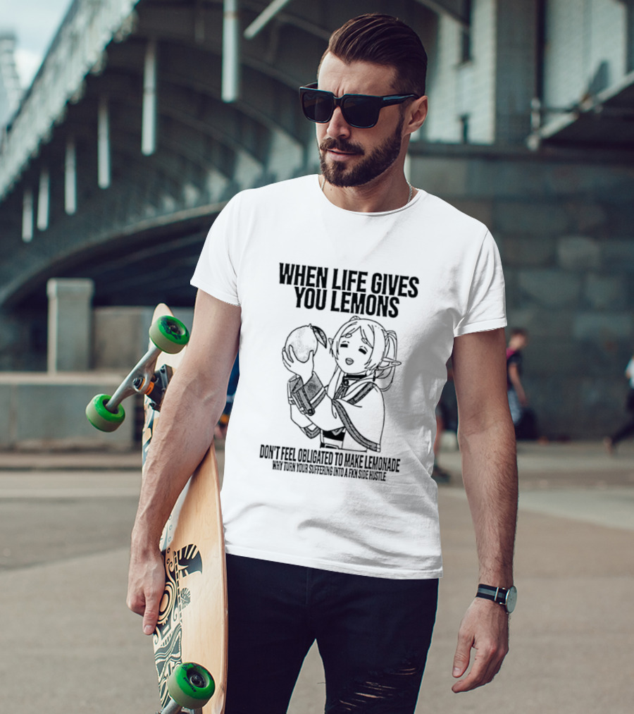 When Life Gives You Lemons Anime Character Embracing Choices T-Shirt