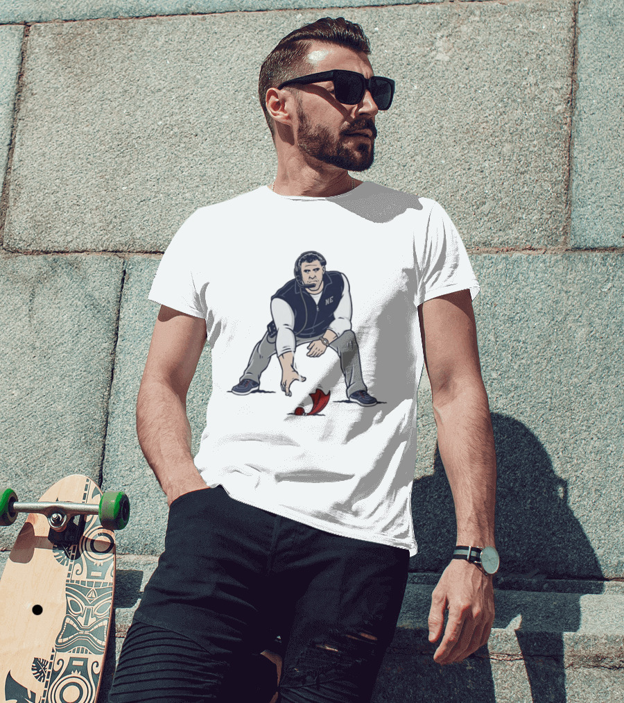 Mike Vrabel NE Three Point Stance Coach T-Shirt