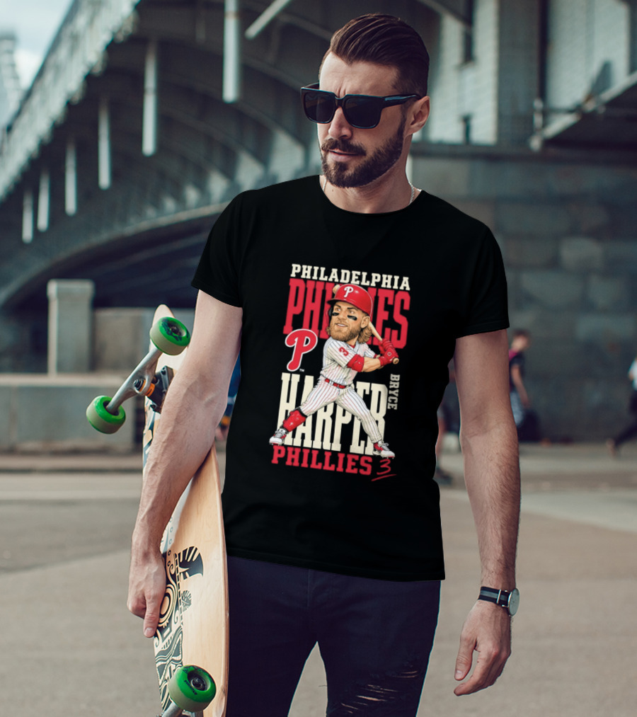 Philadelphia Phillies Bryce Harper 3 Caricature 2026 MLB Season T-Shirt