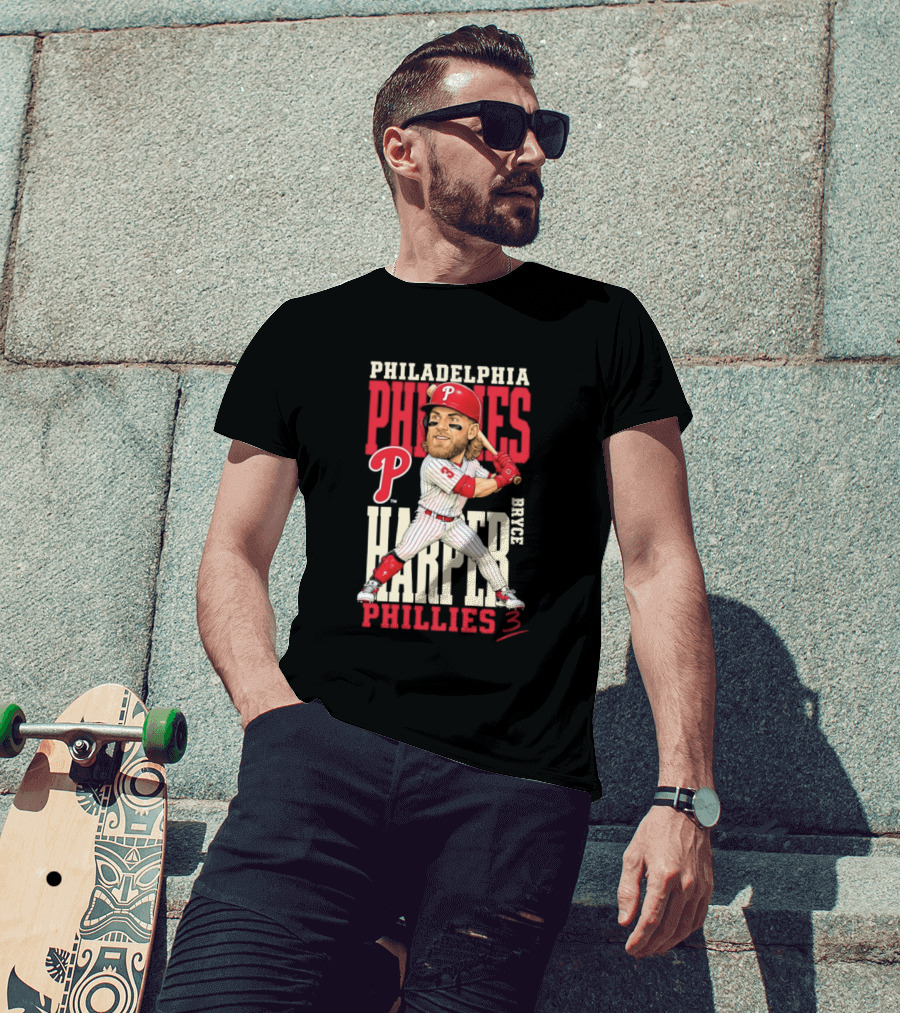 Philadelphia Phillies Bryce Harper 3 Caricature 2026 MLB Season T-Shirt