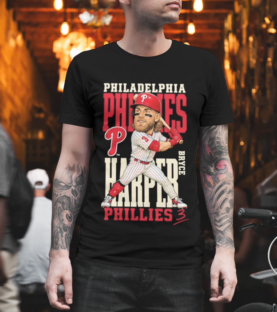Philadelphia Phillies Bryce Harper 3 Caricature 2026 MLB Season T-Shirt