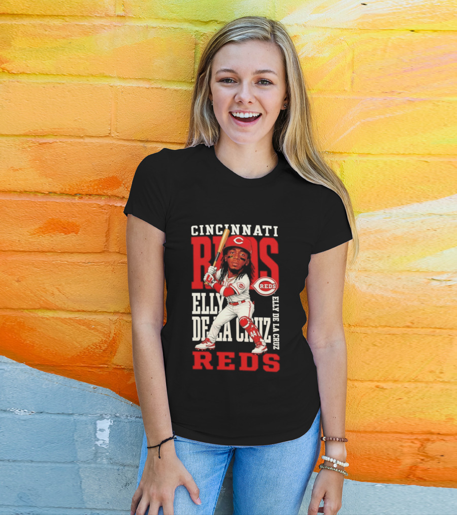 Cincinnati Reds Elly De La Cruz 2026 MLB Season Caricature T-Shirt