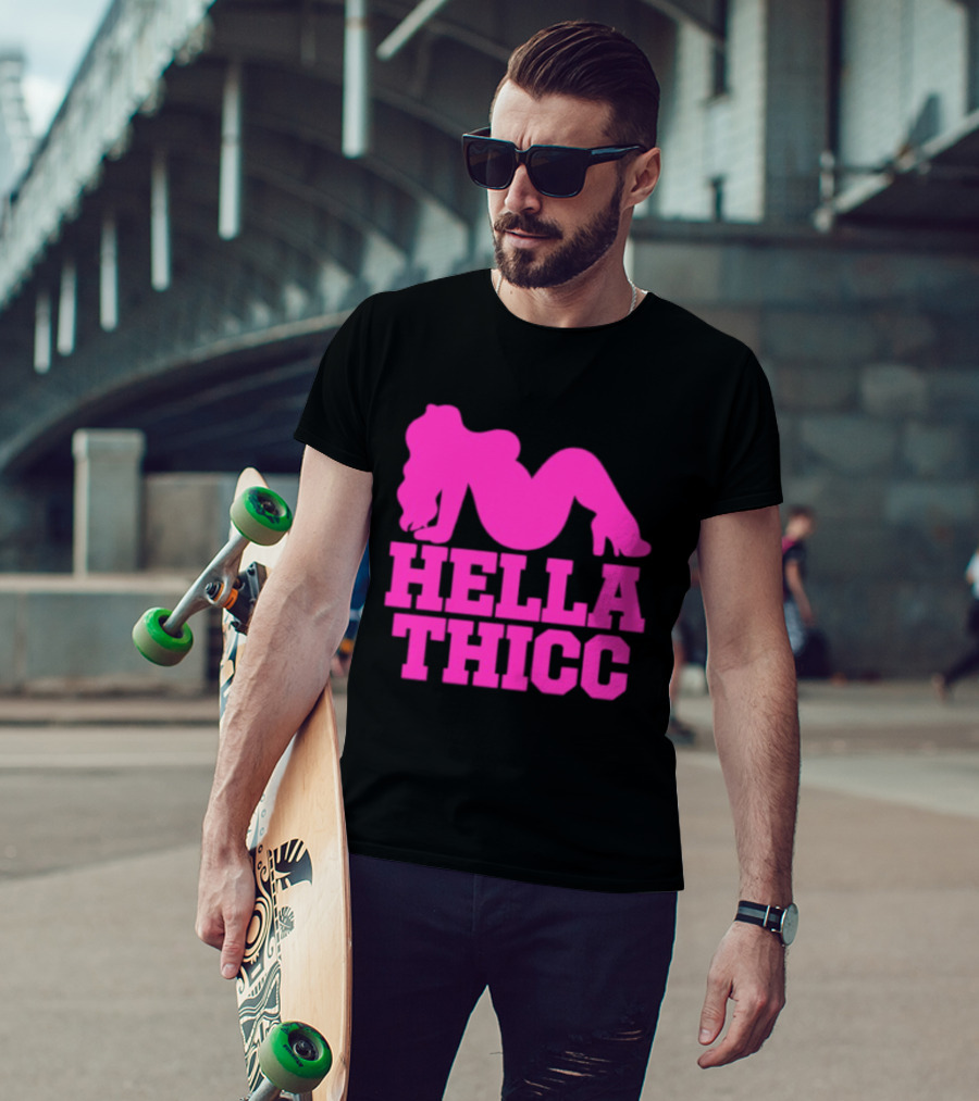 Hella Thicc Curvy Body Positive Pink T-Shirt