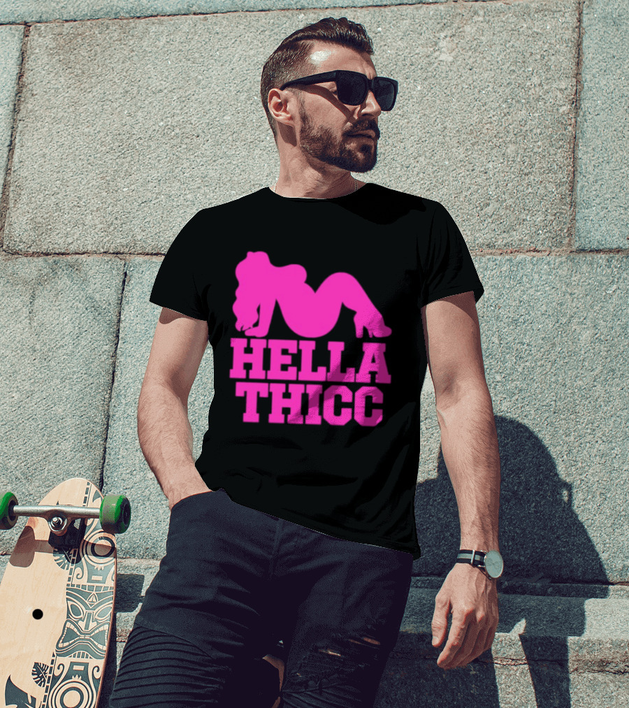 Hella Thicc Curvy Body Positive Pink T-Shirt