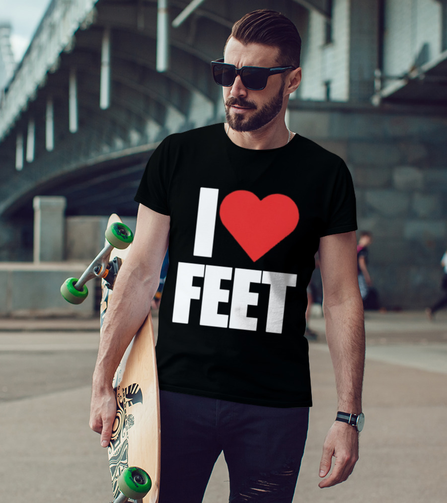 I Heart Feet Bold Red Heart Fun T-Shirt