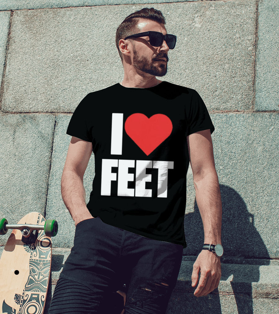 I Heart Feet Bold Red Heart Fun T-Shirt