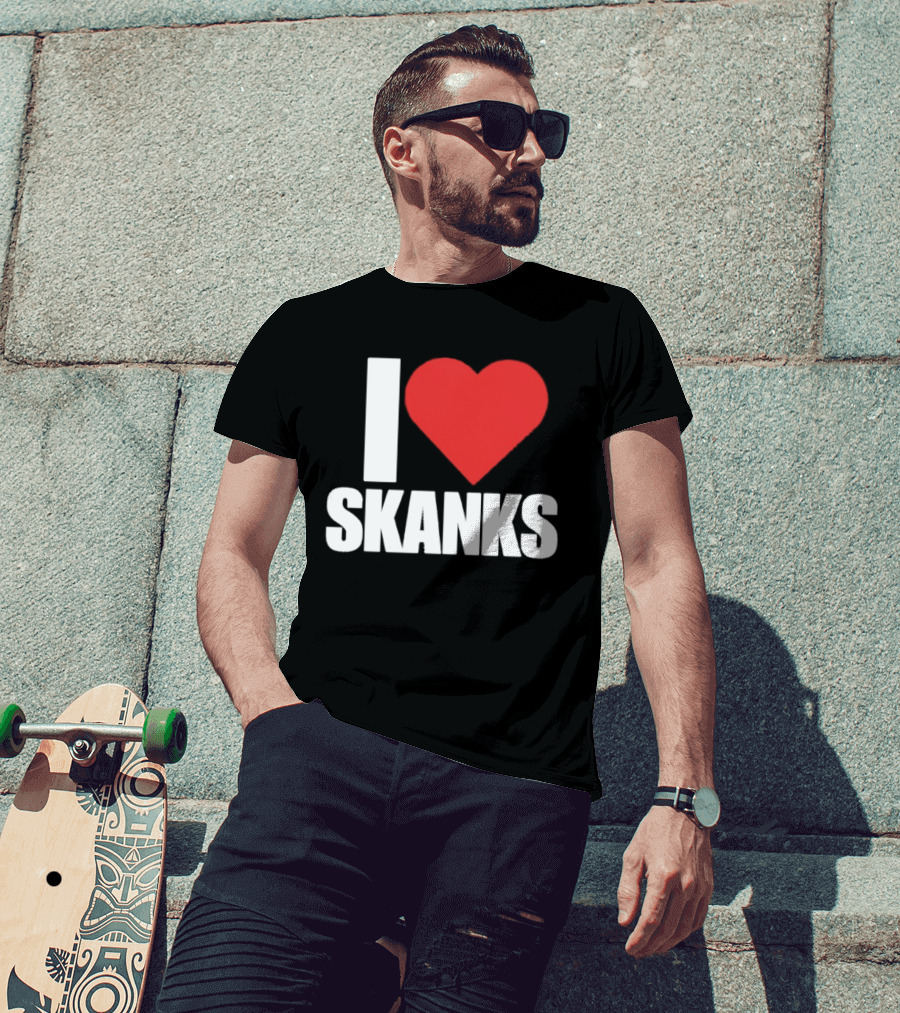 I Heart Skanks Red Love Symbol Humor T-Shirt