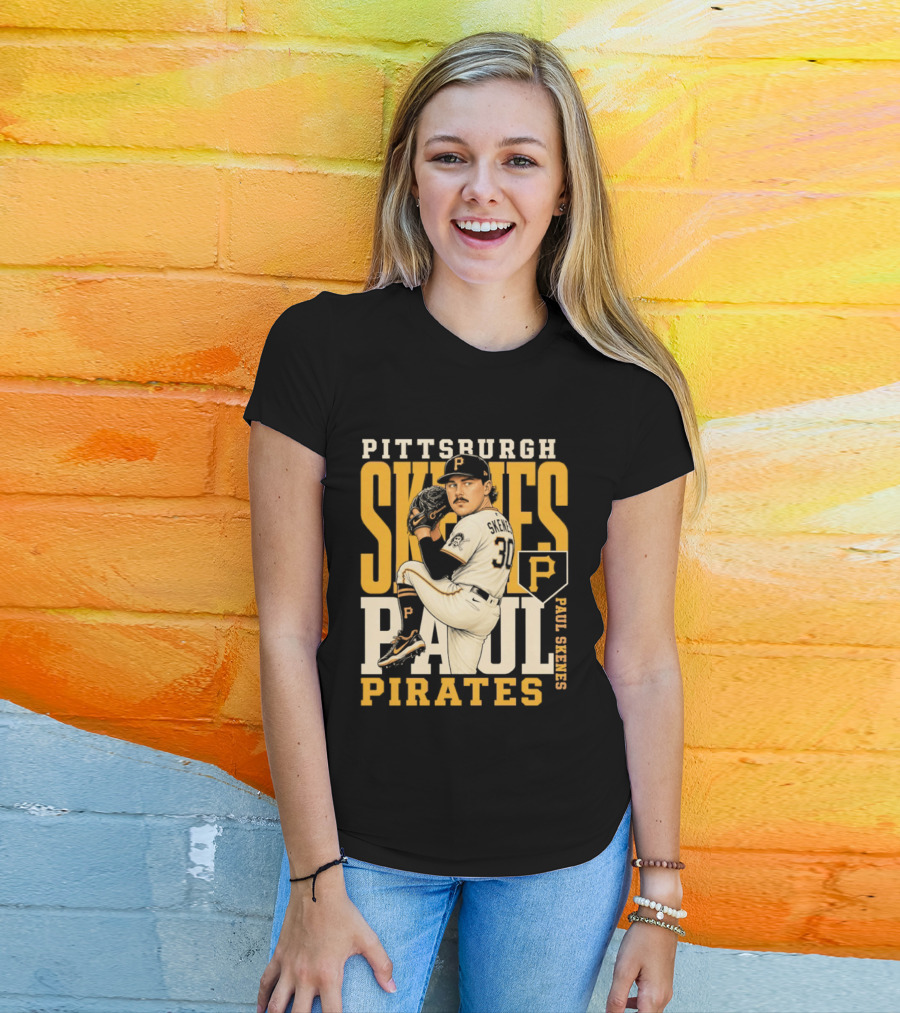 Pittsburgh Pirates Paul Skenes 34 Baseball Player Caricature 2026 Season T-Shirt