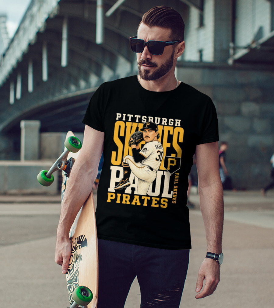 Pittsburgh Pirates Paul Skenes 34 Baseball Player Caricature 2026 Season T-Shirt