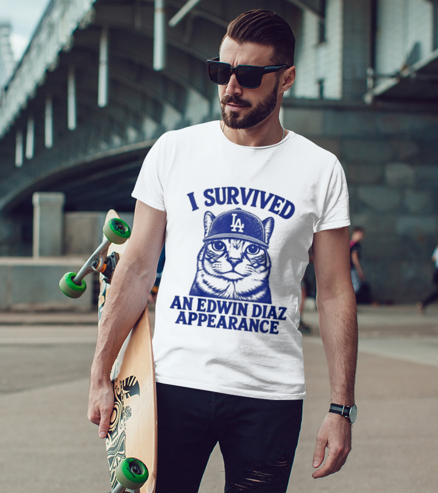 I Survived An Edwin Diaz Appearance LA Cat T-Shirt
