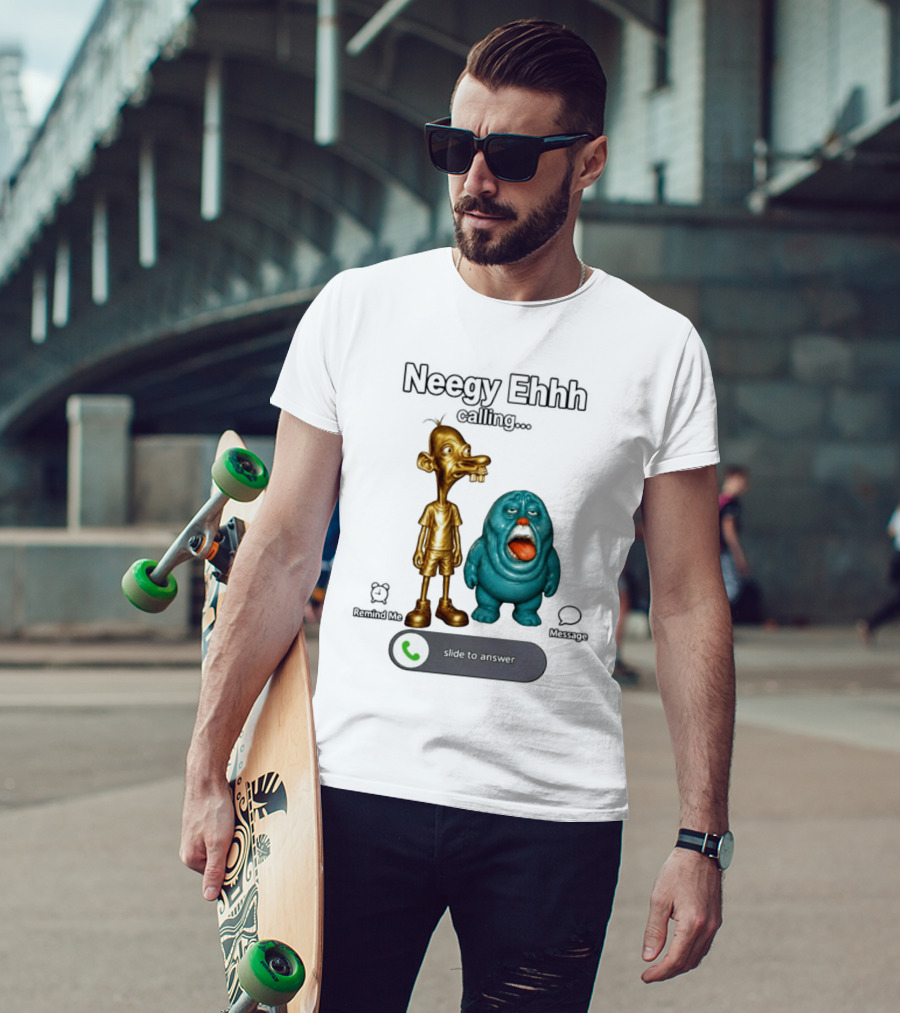 Neegy Ehhh Calling Slide To Answer With Quirky Characters T-Shirt