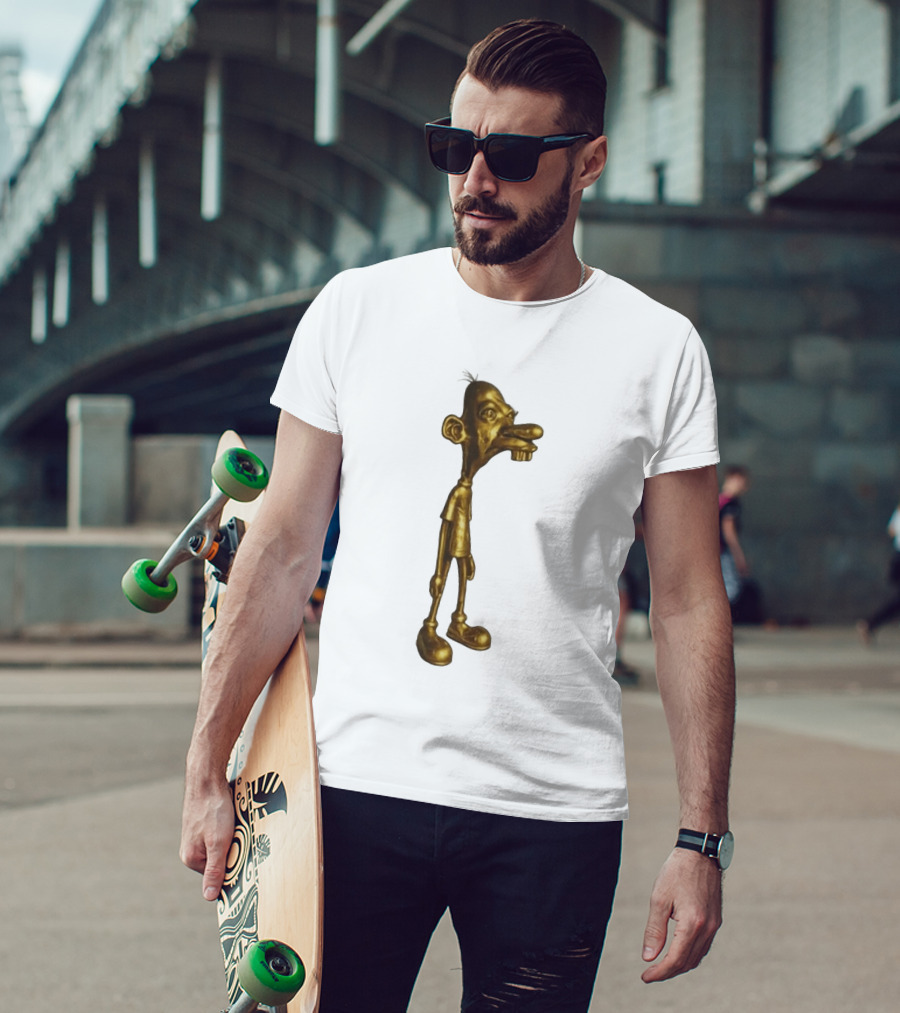 Neegy Meme Cartoon Golden Character Statue T-Shirt