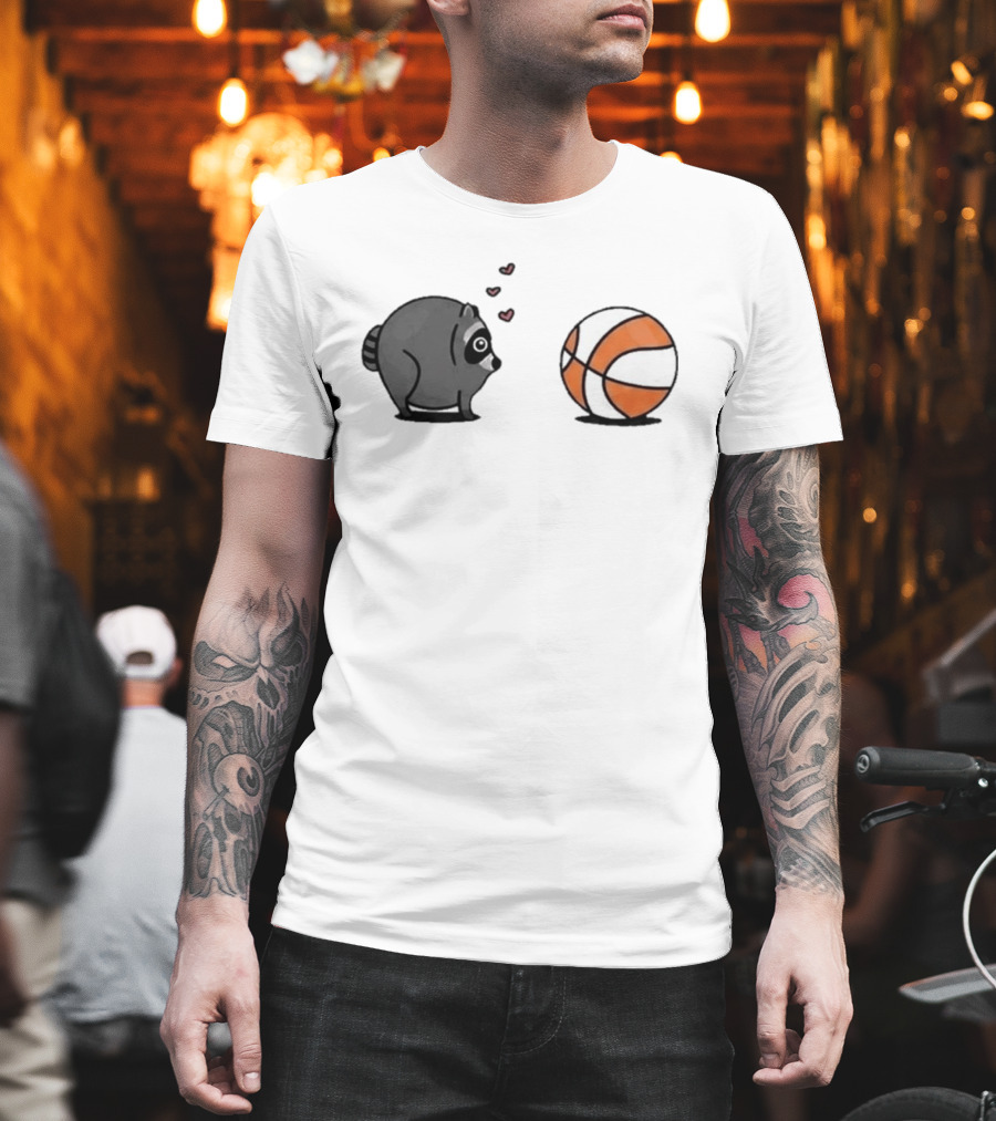 Seattle Storm Raccoon Hearts Basketball Jimothy Loves Hoops T-Shirt