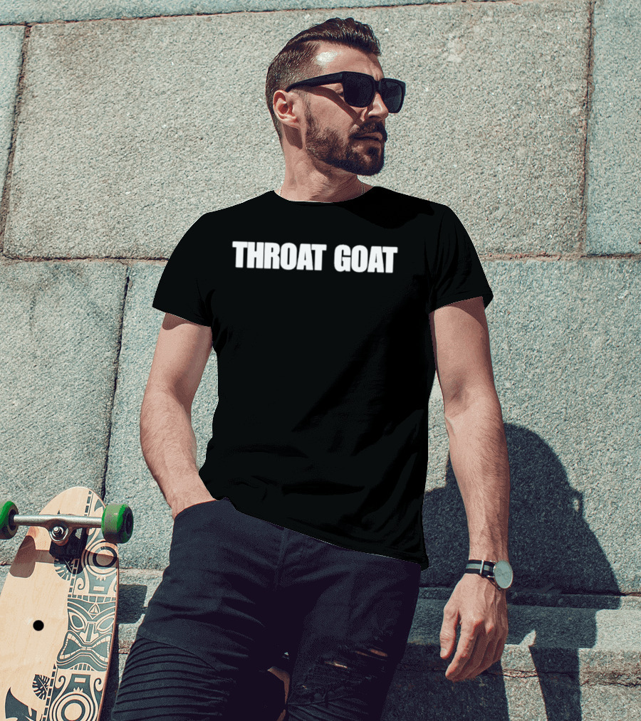 Throat Goat Bold Text White Lettering T-Shirt