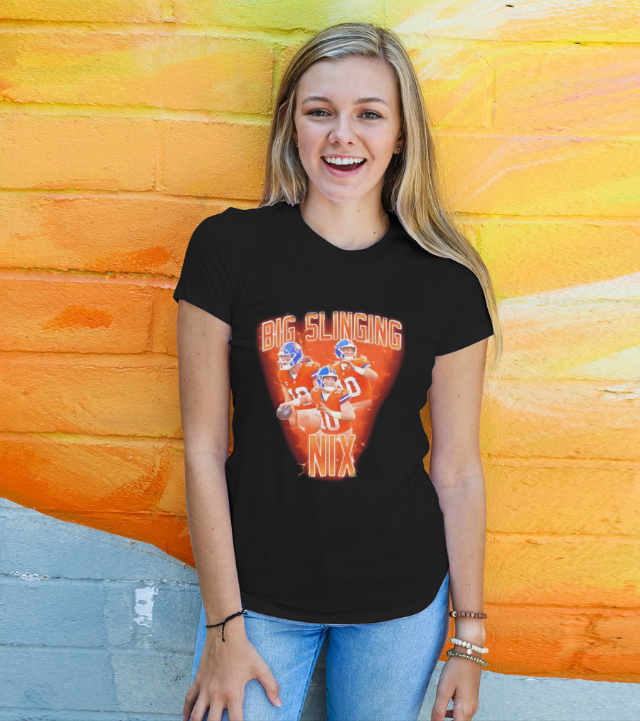 Denver Broncos Big Slinging Bo Nix Collage T-Shirt