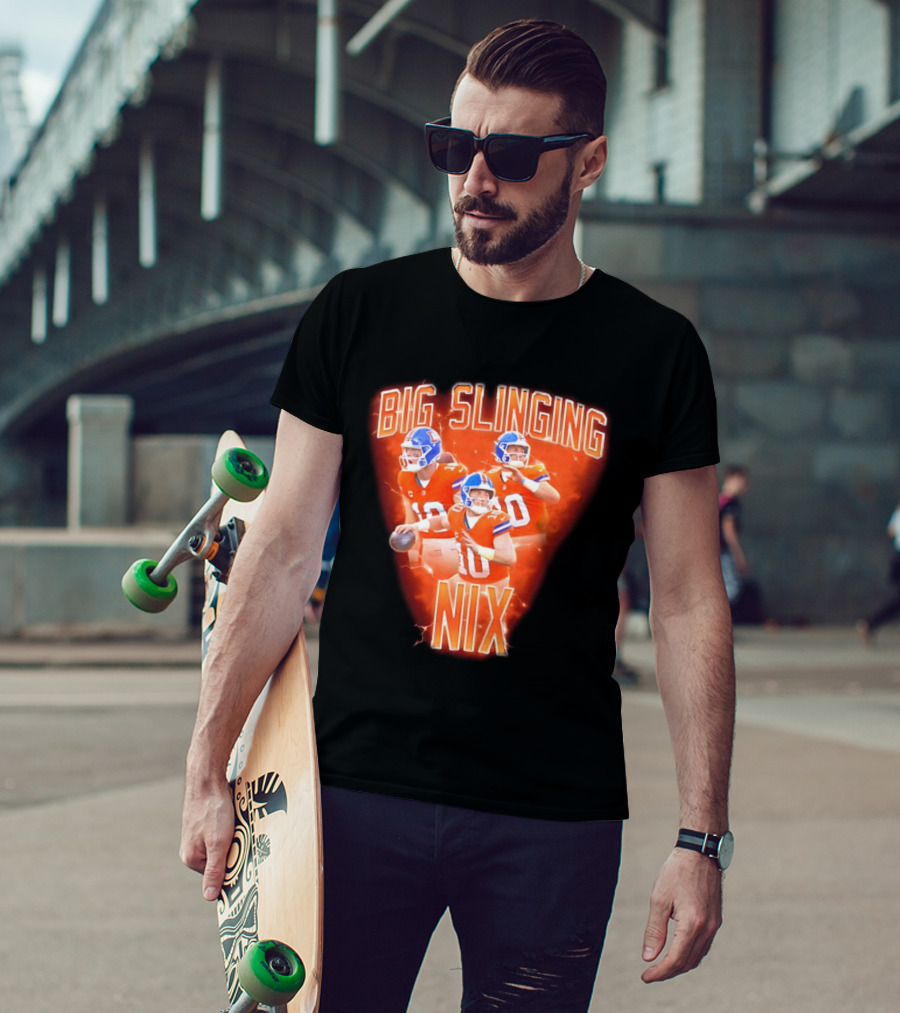 Denver Broncos Big Slinging Bo Nix Collage T-Shirt