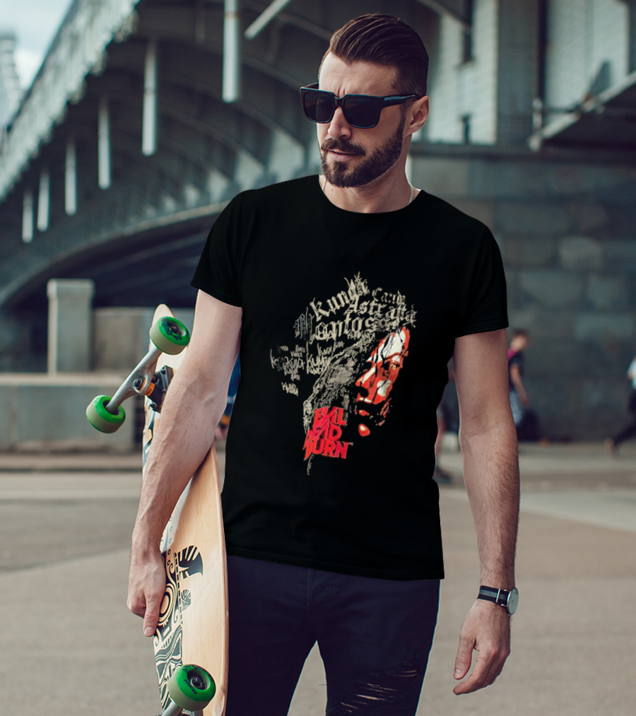Kunda Astaroth Manto Satta Evil Dead Burn Face Typographic T-Shirt