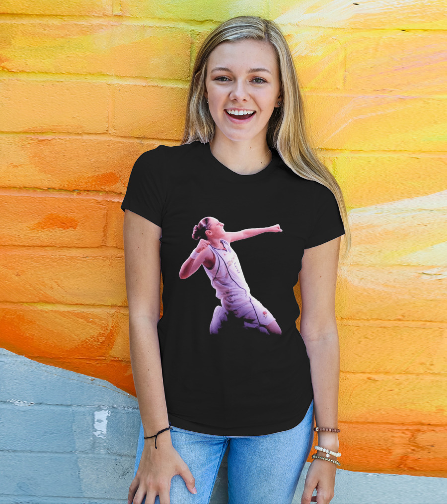 Taurasi Number 5 White Jersey Phoenix Mercury Victory Pose T-Shirt