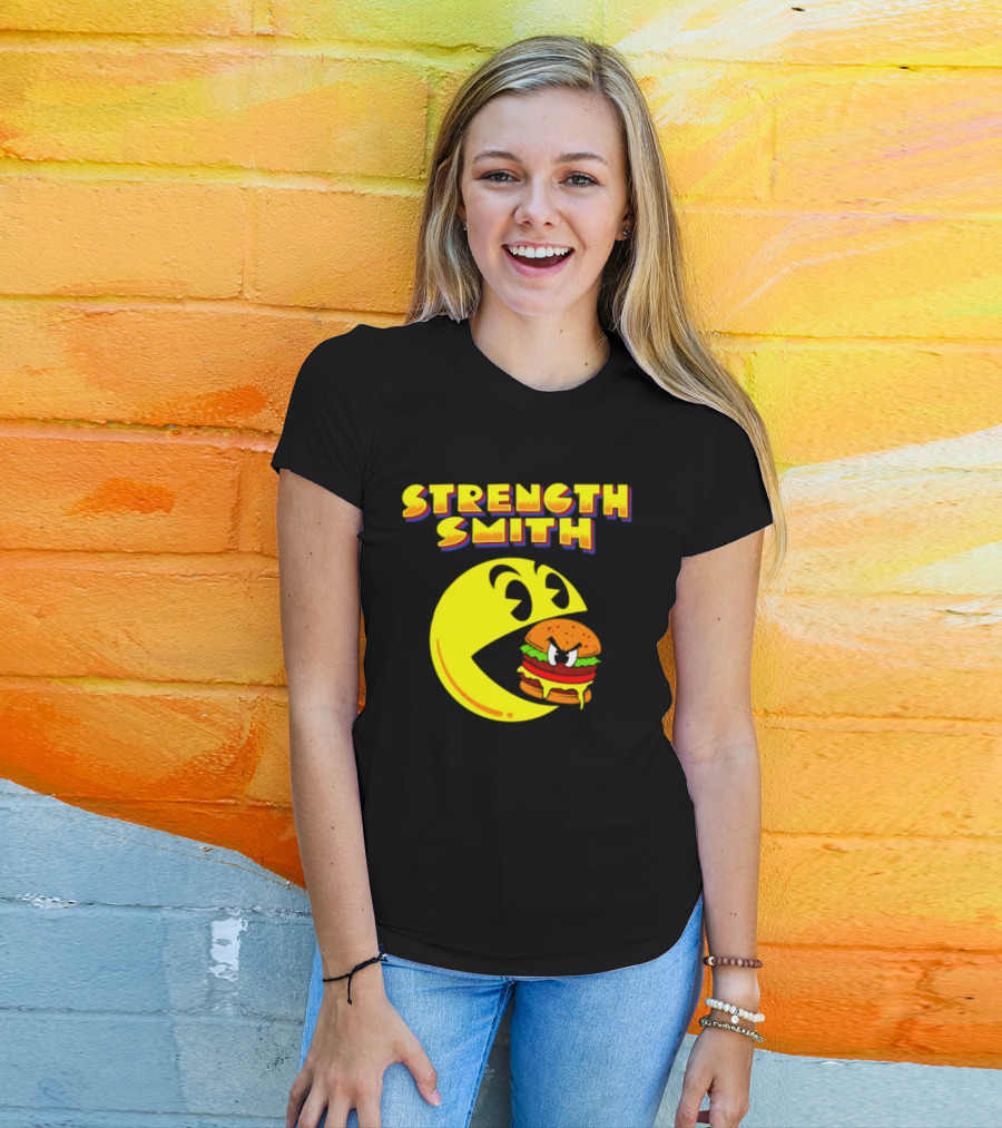 Strength Smith Pac Man Vs Burger Gaming Showdown T-Shirt