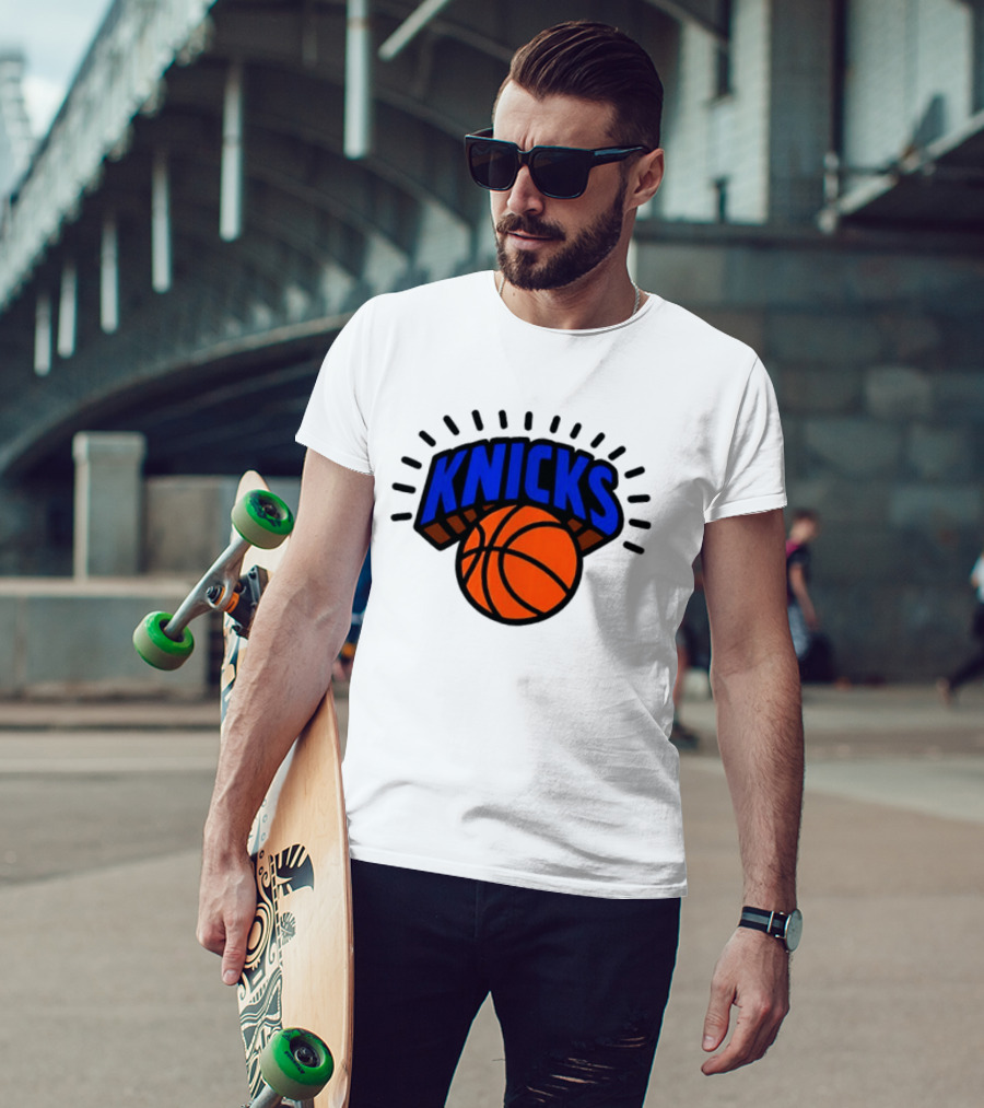 2026 NBA Let's Go New York Knicks Caricatures Two Sided T-Shirt