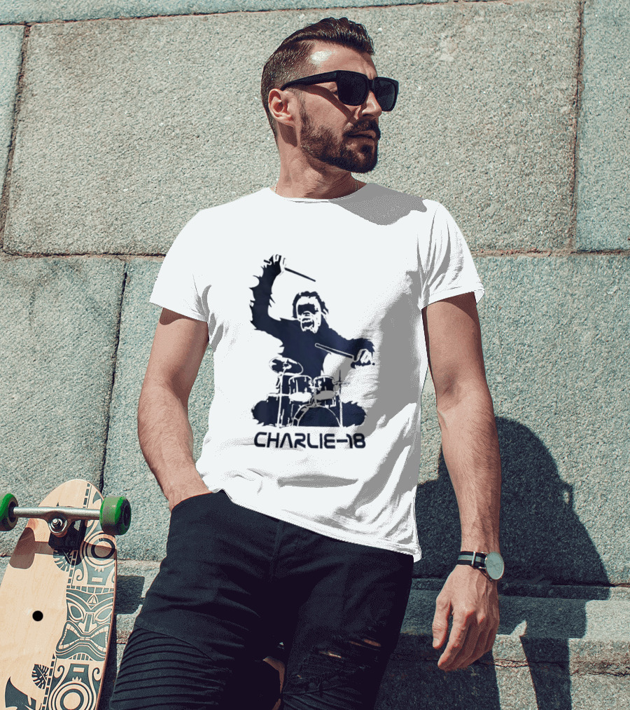 Charlie 18 Bigfoot Drumming T-Shirt