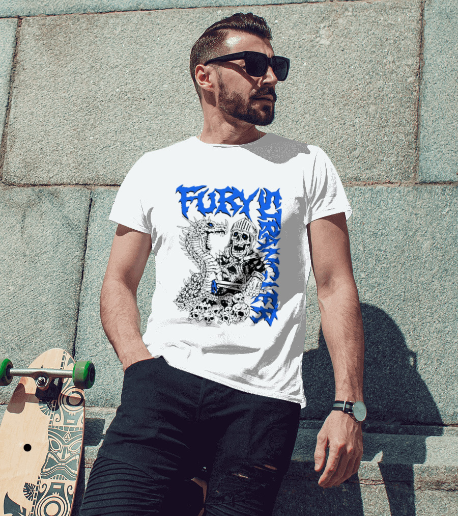 Fury Stranger Skeleton Knight And Dragon T-Shirt
