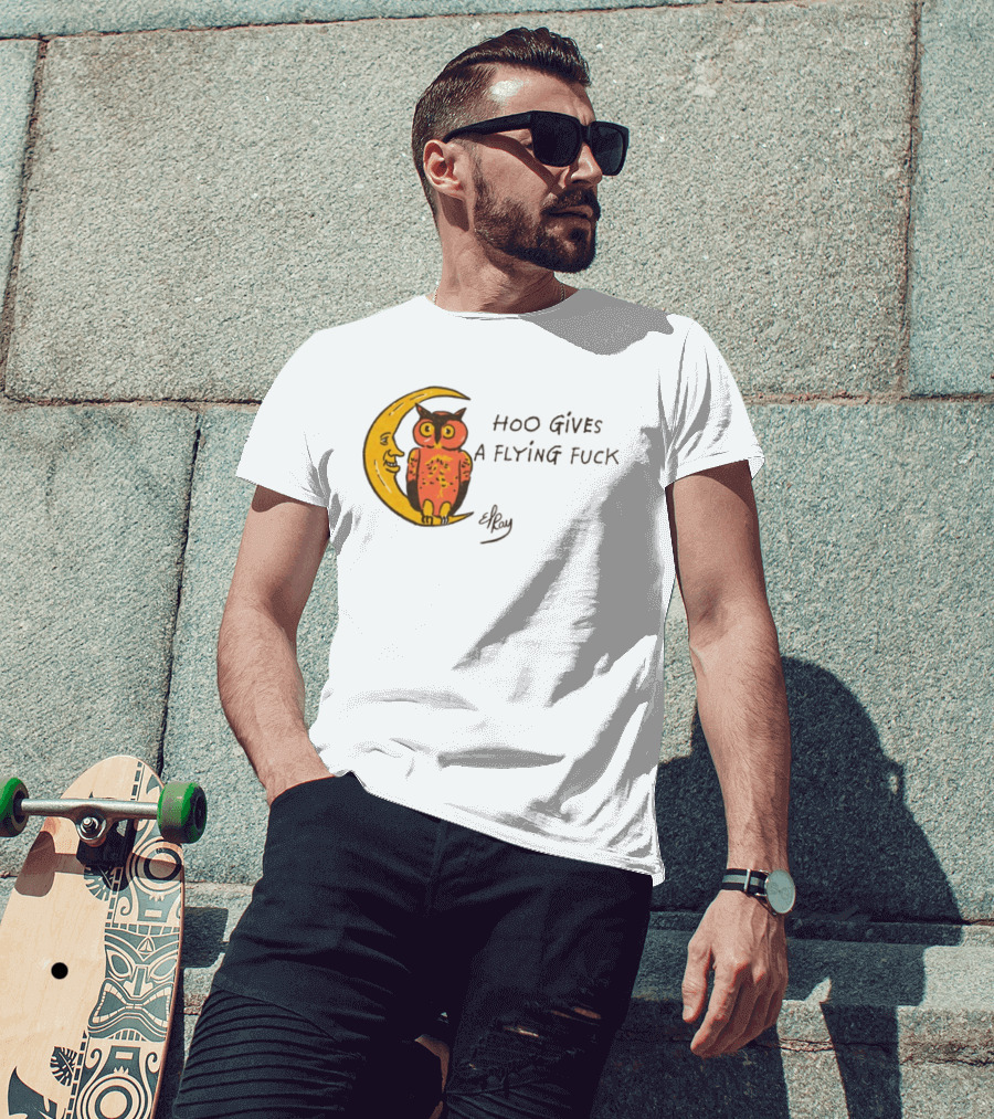 Hoo Gives A Flying Fuck Owl Moon Elyx T-Shirt