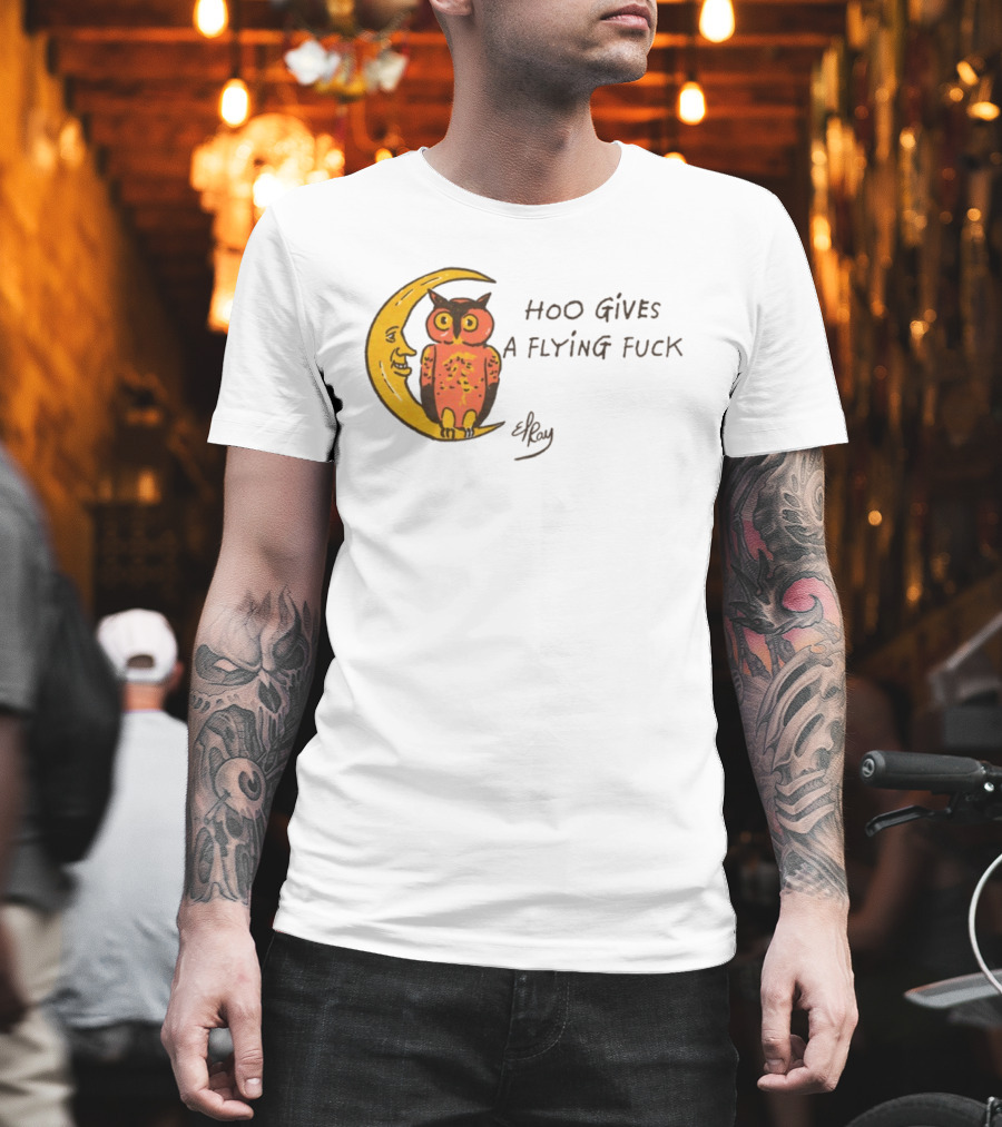 Hoo Gives A Flying Fuck Owl Moon Elyx T-Shirt