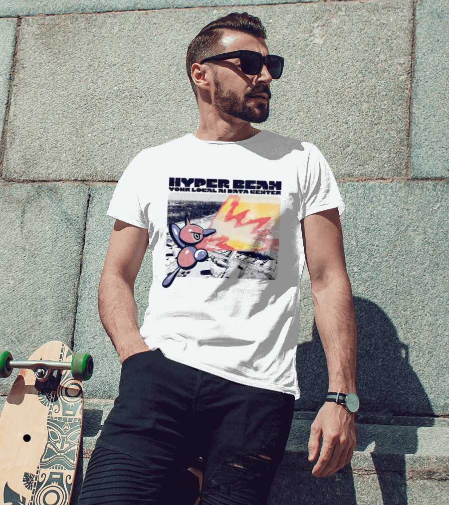 Porygon Hyper Beam Your Local AI Data Center Explosion T-Shirt
