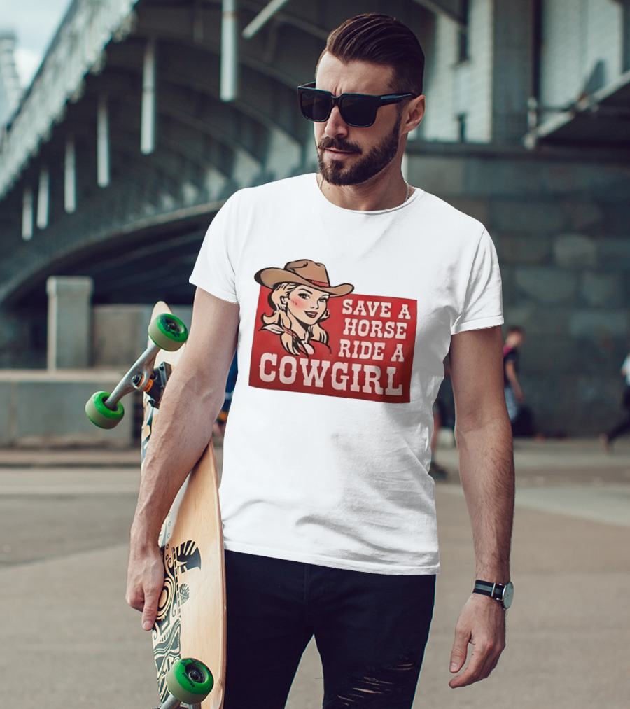 Save A Horse Ride A Cowgirl Western Country Music Vintage Style Cowgirl T-Shirt