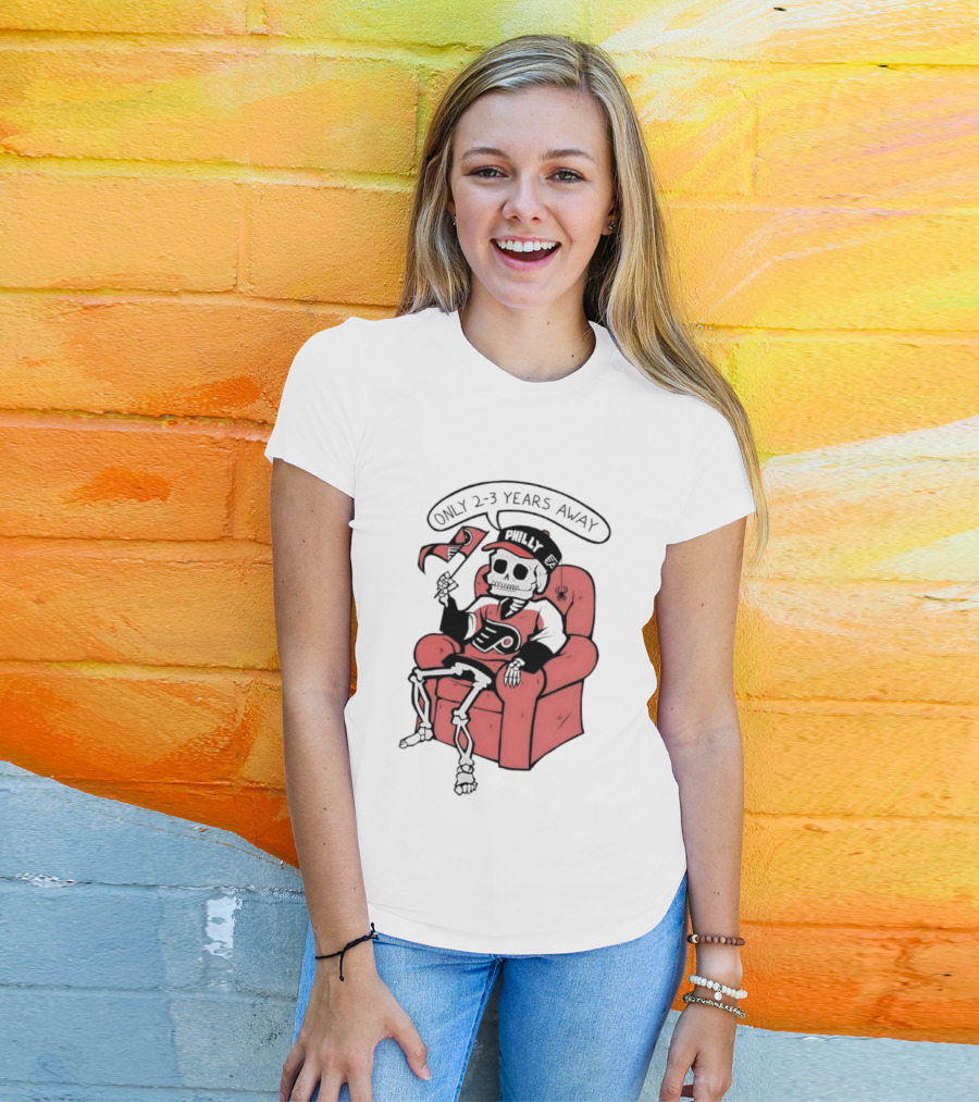 Skeleton Only 2 3 Years Away Philly Flyers Fan Chair T-Shirt