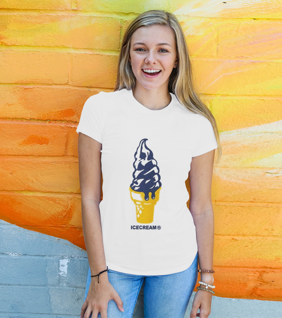 Trevor Goosby Ice Cream Blue And Yellow Cone T-Shirt