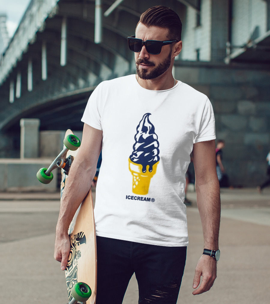 Trevor Goosby Ice Cream Blue And Yellow Cone T-Shirt