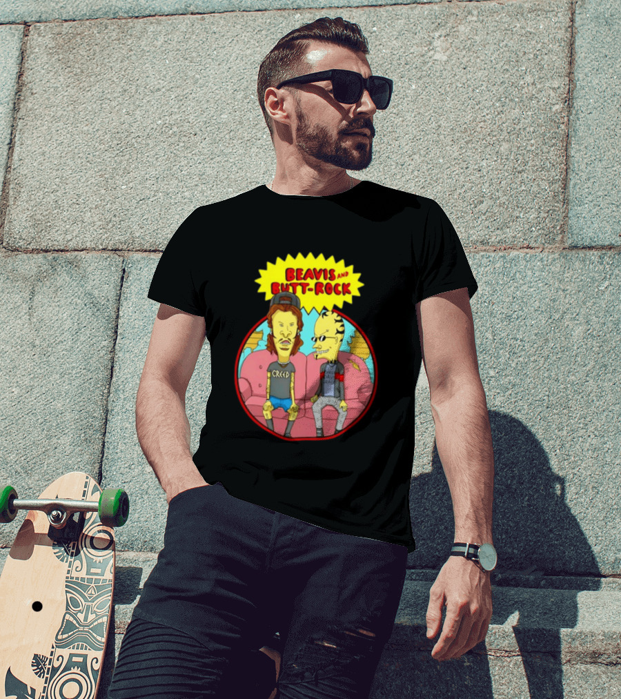 Beavis And Butt Head Rock Creed And Three Days Grace Couch Cartoon Characters T-Shirt