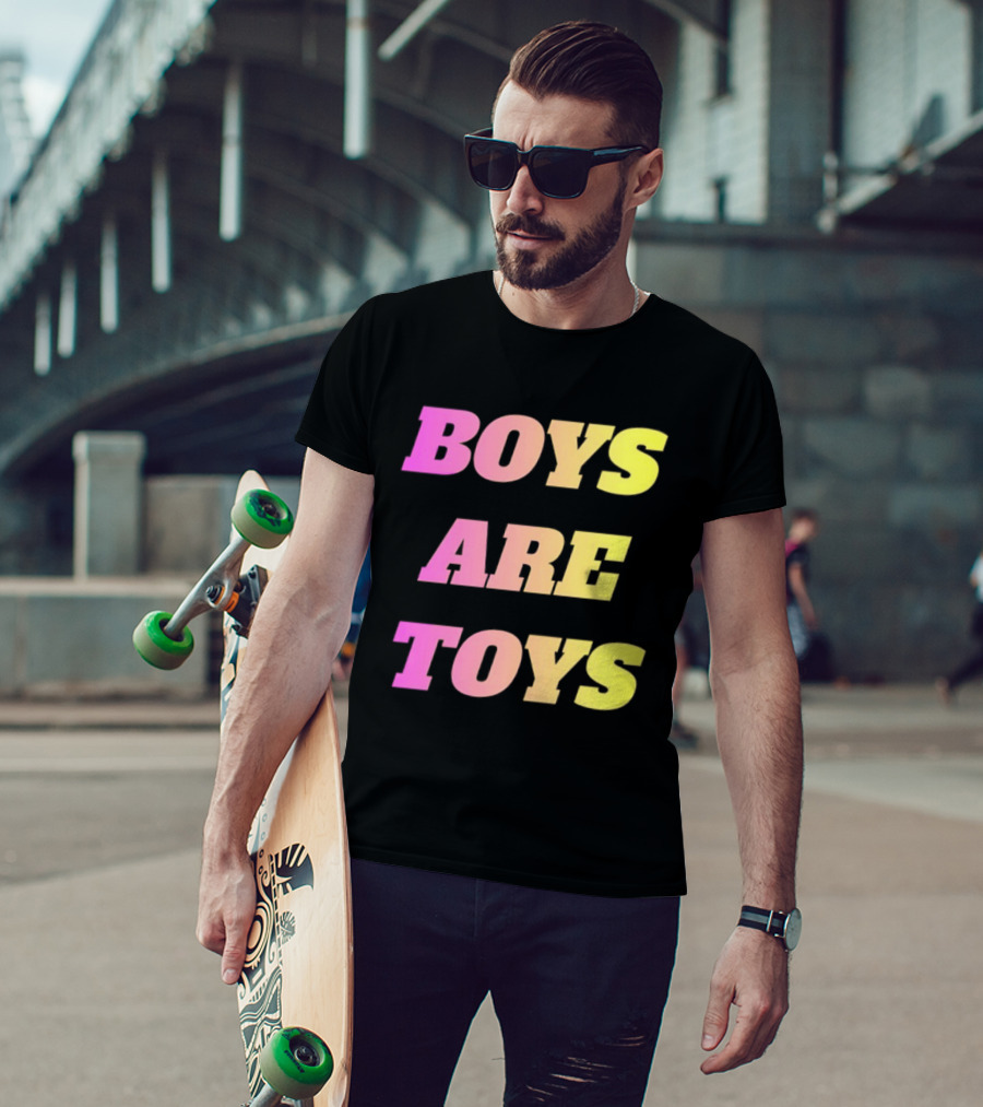 Boys Are Toys Gradient Pink And Yellow T-Shirt