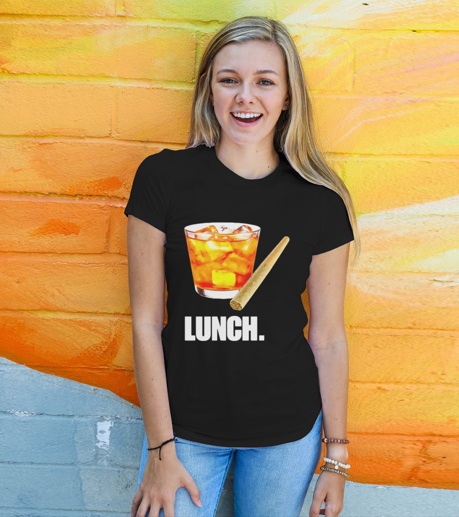 Lunch Whiskey Cigar Drinking Smoking T-Shirt