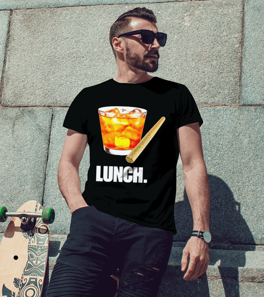 Lunch Whiskey Cigar Drinking Smoking T-Shirt