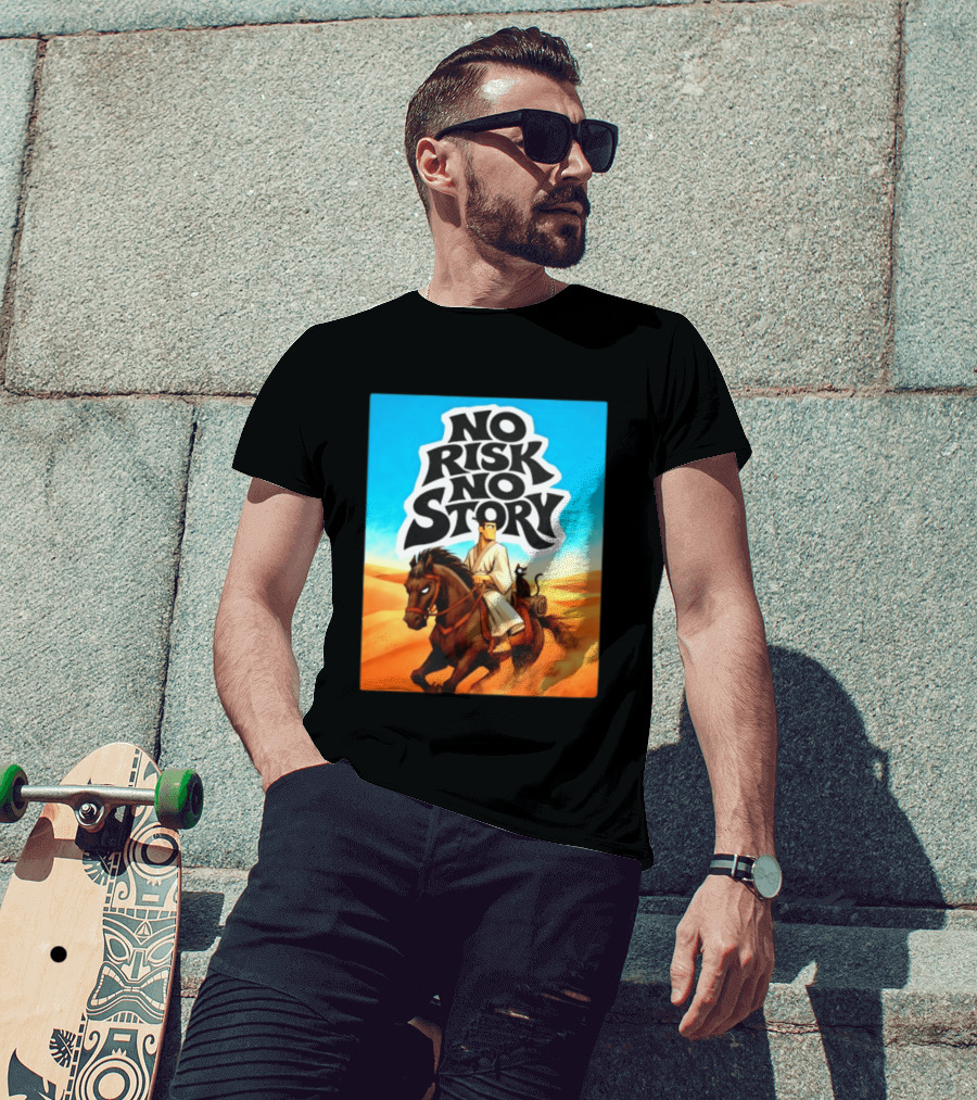 No Risk No Story Samurai Jack Cartoon Network Desert Adventure T-Shirt
